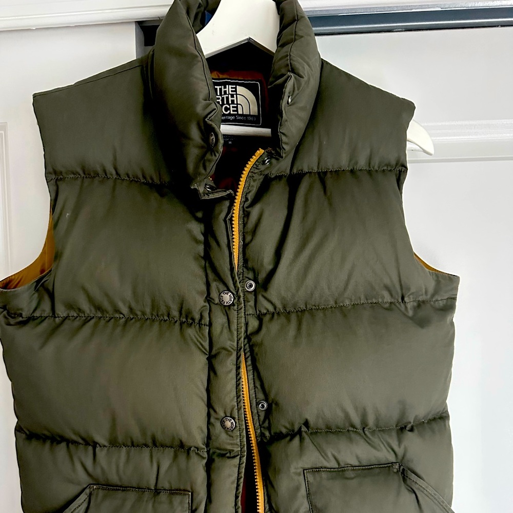 The North Face puffer vest. Olive green. Size medium